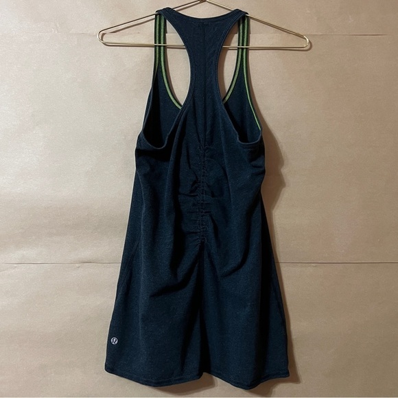 Lululemon | Ruched Gathered Back Racerback Tank Top Scoop Neck Grey Size 8 - Picture 6 of 9